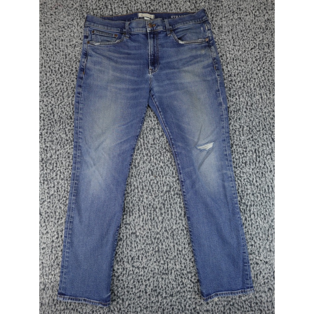 Madewell Straight Leg Jeans Mens 36 Blue Distressed Medium Wash Denim Pants